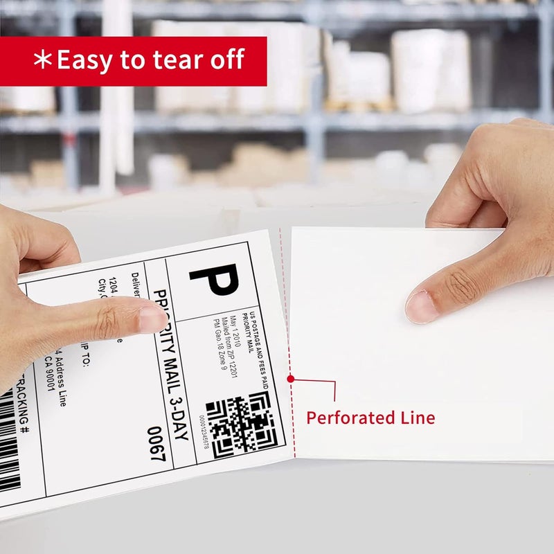 Misofuki 4x6 1 Stack 1000 Labels Fanfold Direct Thermal Shipping Labels Compatible with Rollo, MUNBYN, Zebra, Fargo Label Printer, Permanent Adhesive White Commercial Grade Labels for Thermal Printers - Image 4